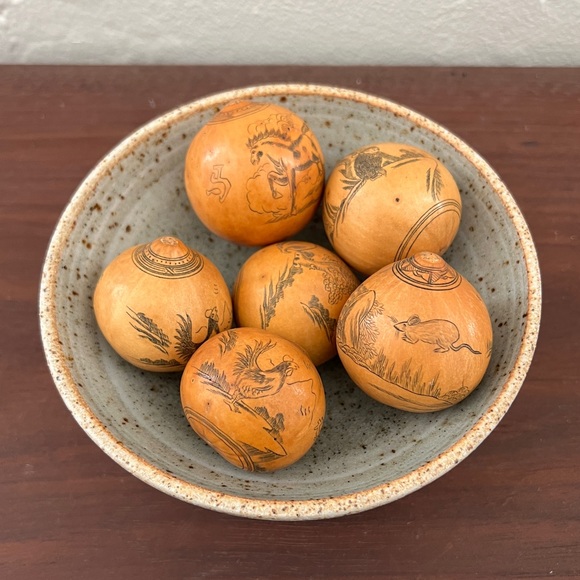 Antique lanzou carved etched gourd Chinese Zodiac year of rooster folk art - Picture 3 of 11